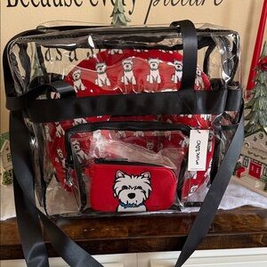 Marc Tetro Neck Pillow Travel Set Clear Tote Bag